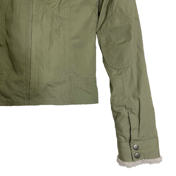 Hollister Olive Green Fur Collar Utility Jacket S - Picture 10 of 12